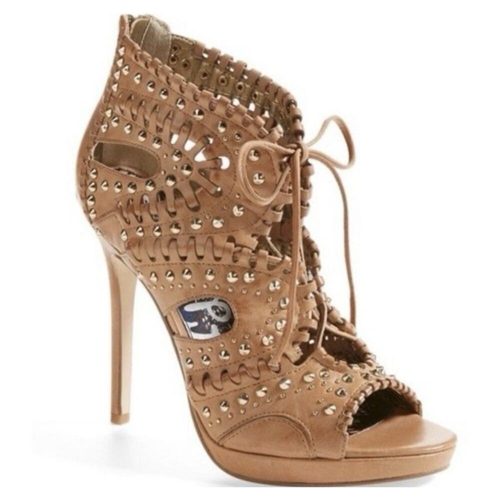 Sam Edelman Elyse leather studded lace-up platform heels